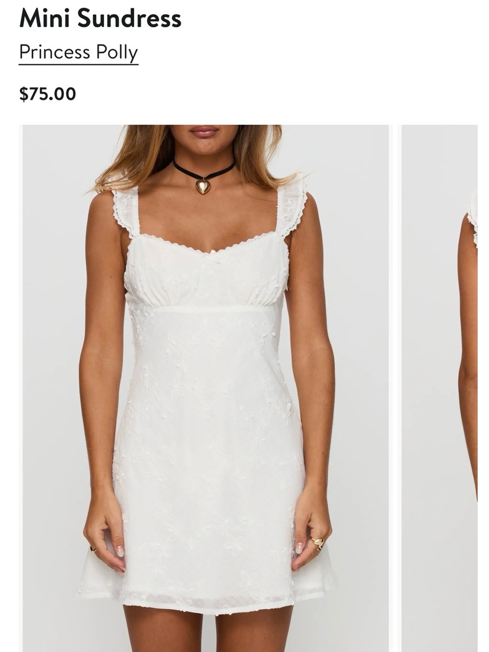 Princess Polly White Mini Sundress with Ruffle Straps